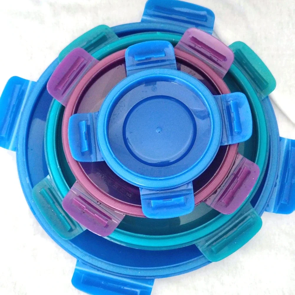 SNAPWARE Replacement Lids Airtight Food Storage Container Round Purple Blue Teal